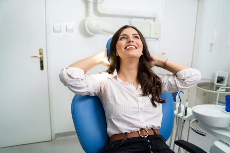 Patient smiling after a root canal